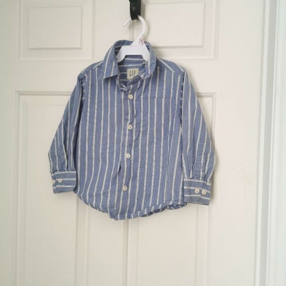 2/$20 Gap Striped button down t-shirt size 2-3 years - Picture 1 of 5